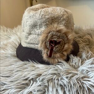 Elegant Cream and Brown Women's Hat